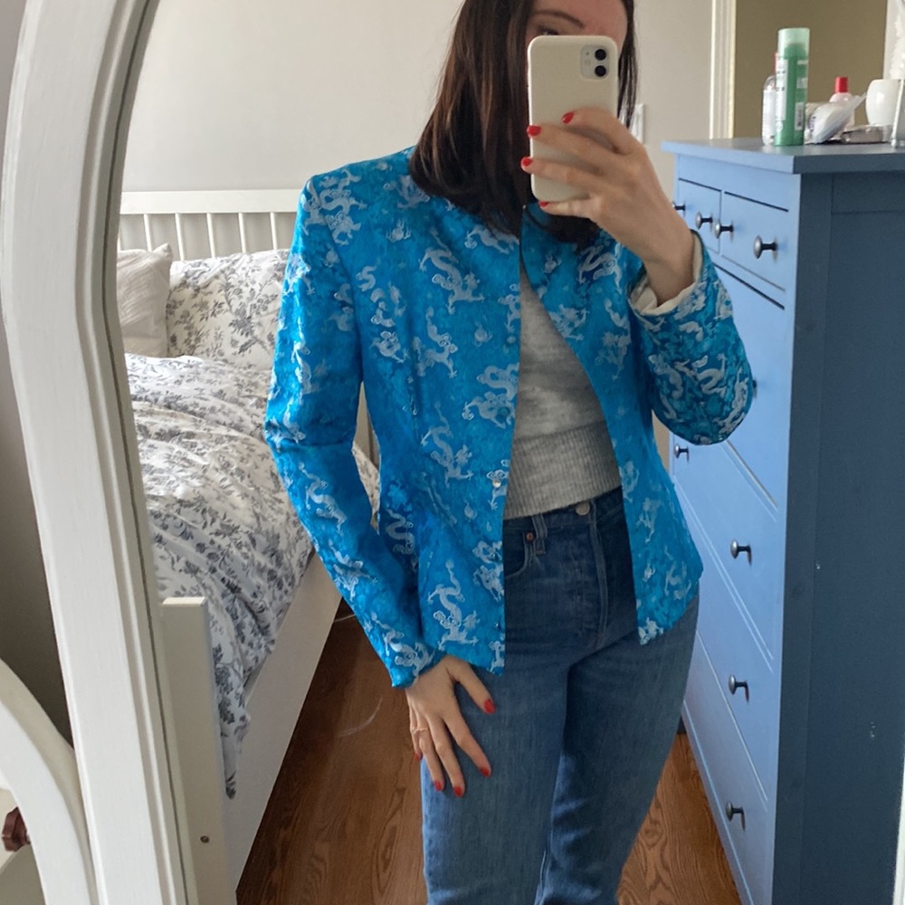 Silk blue jacket